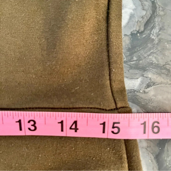 BAW Shop Army Green Fit and Flare Knit Dress Pockets Made in NYC L - Picture 9 of 10